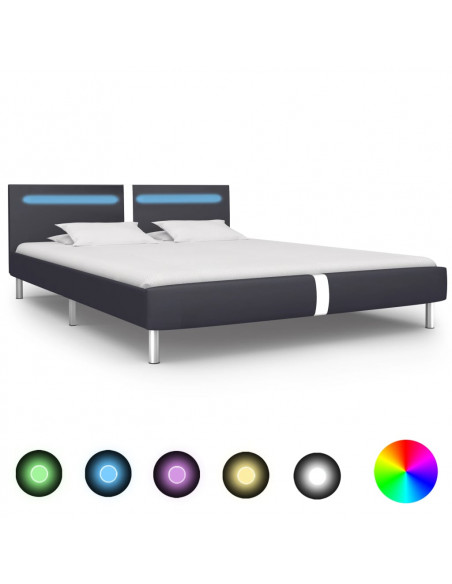 Giroletto con LED senza Materasso Nero 150x200 cm