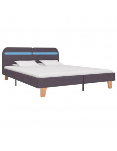 Giroletto con LED senza Materasso Tortora 150x200 cm in Tessuto 2