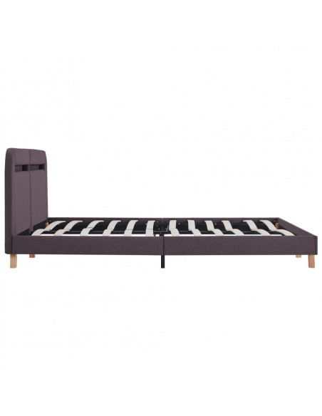 Giroletto con LED senza Materasso Tortora 150x200 cm in Tessuto