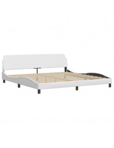 Giroletto con Luci LED Bianco 200x200 cm in Similpelle 2