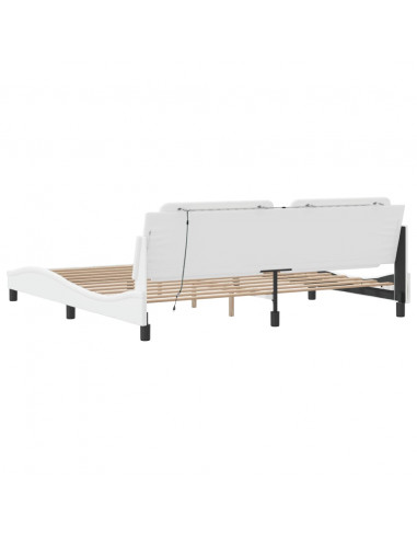 Giroletto con Luci LED Bianco 200x200 cm in Similpelle