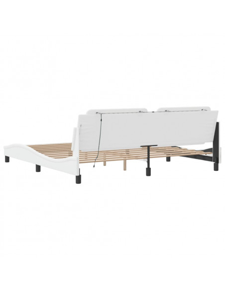 Giroletto con Luci LED Bianco 200x200 cm in Similpelle