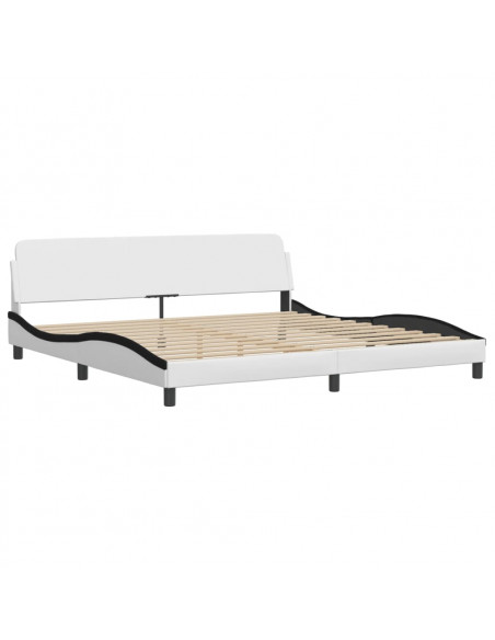 Giroletto con Luci LED Bianco e Nero 200x200 cm in Similpelle