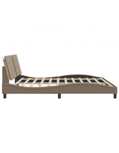 Giroletto con Luci LED Cappuccino 200x200 cm in Similpelle