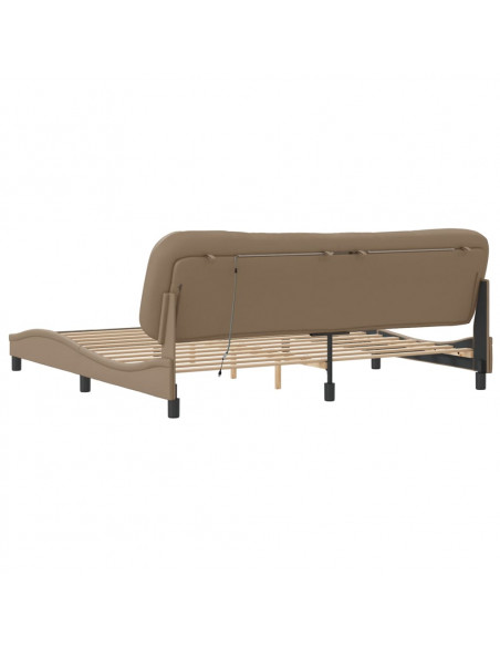 Giroletto con Luci LED Cappuccino 200x200 cm in Similpelle