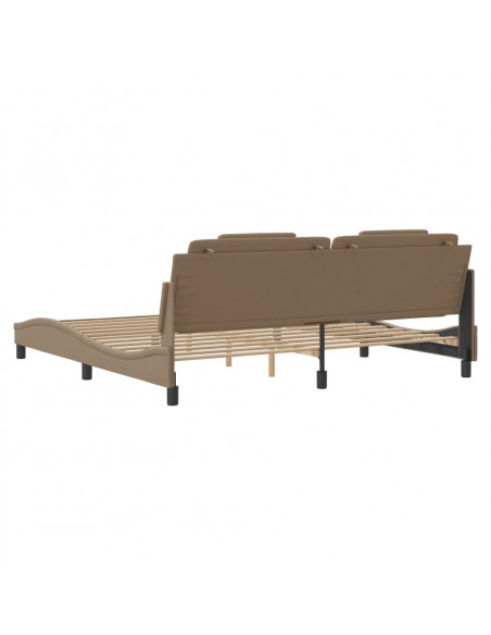 Giroletto con Luci LED Cappuccino 200x200 cm in Similpelle