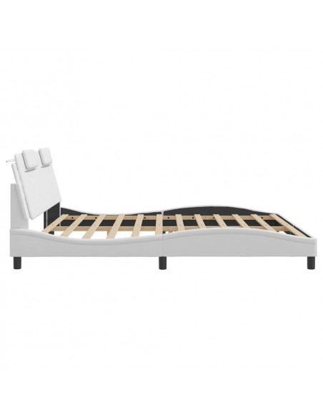 Giroletto con Testiera Bianco 200x200 cm in Similpelle