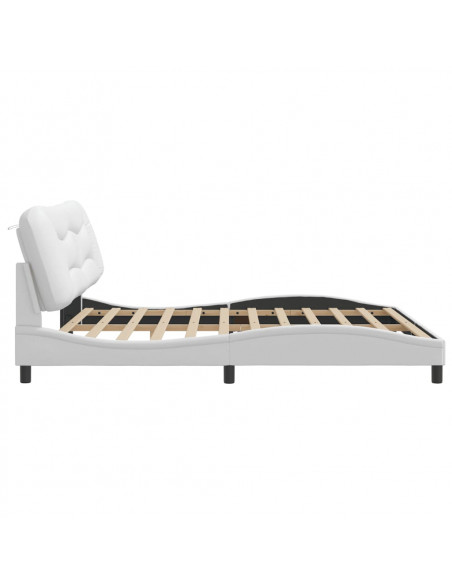 Giroletto con Testiera Bianco 200x200 cm in Similpelle