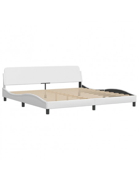 Giroletto con Testiera Bianco 200x200 cm in Similpelle