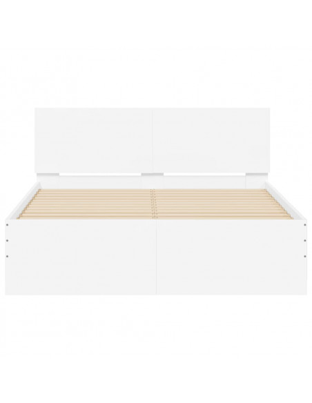 Giroletto con Testiera e LED Bianco 140x190 cm