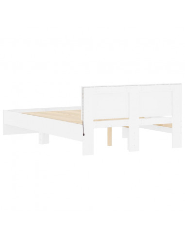 Giroletto con Testiera e LED Bianco 140x190 cm