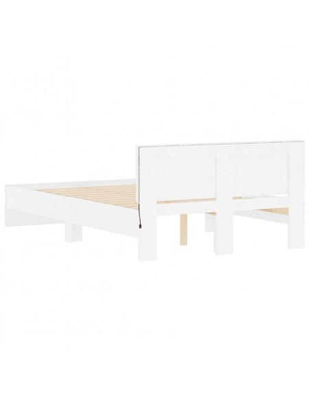 Giroletto con Testiera e LED Bianco 140x190 cm