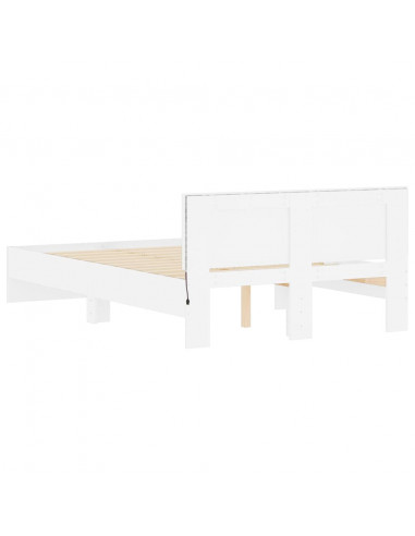 Giroletto con Testiera e LED Bianco 140x200 cm