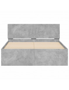 Giroletto con Testiera e LED Grigio Cemento 120x200 cm