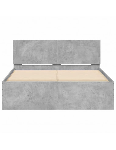 Giroletto con Testiera e LED Grigio Cemento 120x200 cm