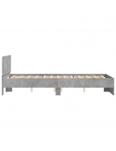 Giroletto con Testiera e LED Grigio Cemento 135x190 cm 2