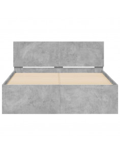 Giroletto con Testiera e LED Grigio Cemento 140x190 cm