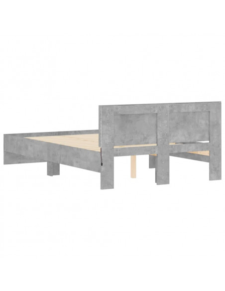 Giroletto con Testiera e LED Grigio Cemento 140x200 cm