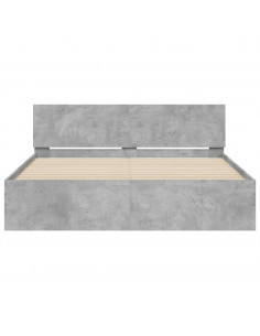 Giroletto con Testiera e LED Grigio Cemento 150x200 cm