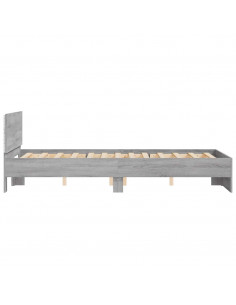 Giroletto con Testiera e LED Grigio Sonoma 120x190 cm 2
