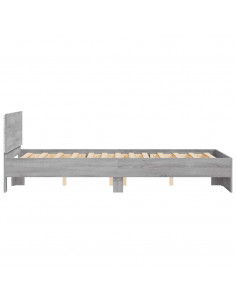 Giroletto con Testiera e LED Grigio Sonoma 140x200 cm 2