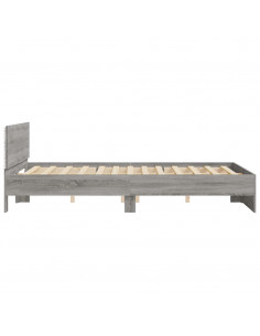 Giroletto con Testiera e LED Grigio Sonoma 150x200 cm 2
