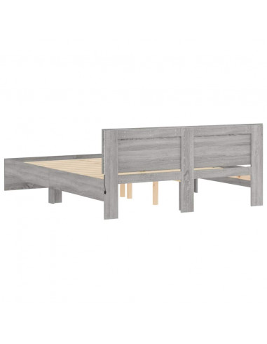 Giroletto con Testiera e LED Grigio Sonoma 150x200 cm