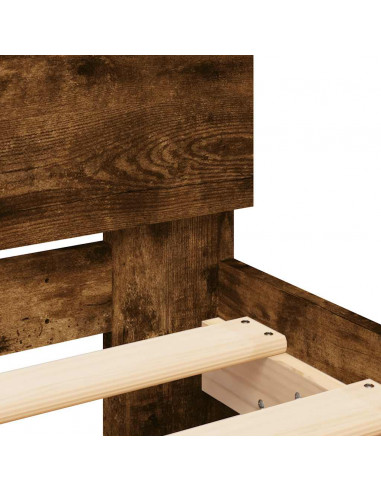 Giroletto con Testiera e LED Rovere Fumo 140x200 cm