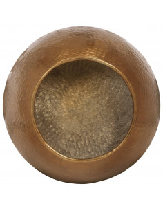 Tavolino da Salotto in Alluminio Martellato Ø 50x30 cm Ottone