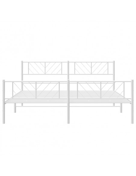 Giroletto con Testiera e Pediera Metallo Bianco 180x200 cm