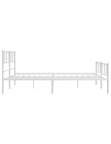 Giroletto con Testiera e Pediera Metallo Bianco 180x200 cm