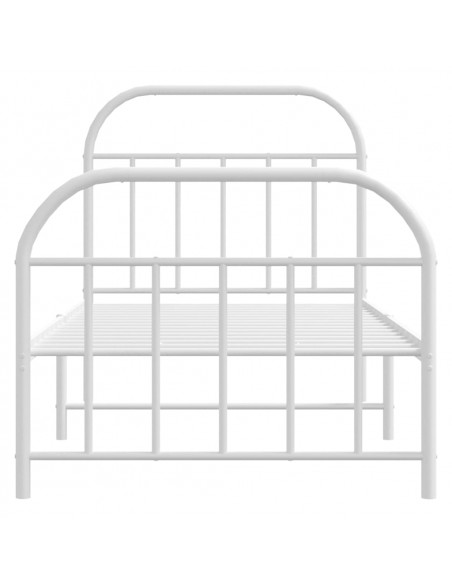 Giroletto con Testiera e Pediera Metallo Bianco 80x200 cm