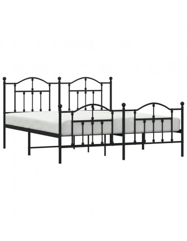Giroletto con Testiera e Pediera Metallo Nero 180x200 cm