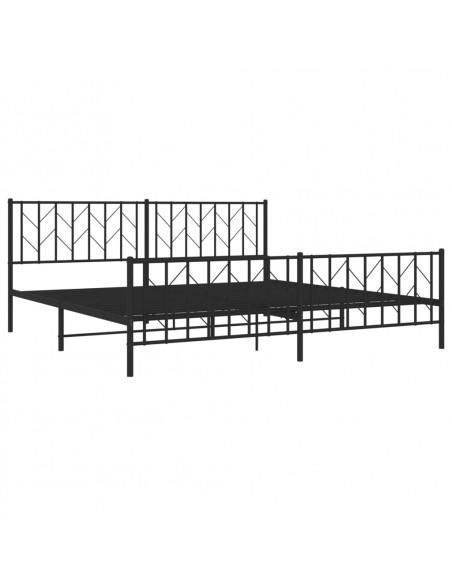 Giroletto con Testiera e Pediera Metallo Nero 200x200 cm
