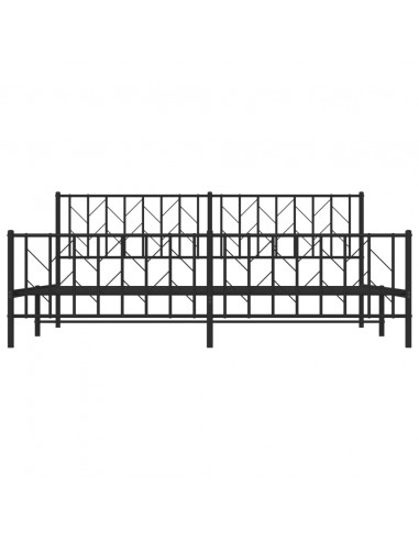 Giroletto con Testiera e Pediera Metallo Nero 200x200 cm