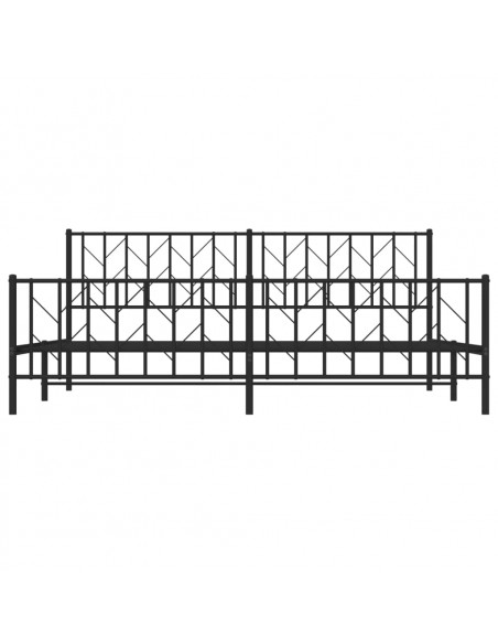 Giroletto con Testiera e Pediera Metallo Nero 200x200 cm