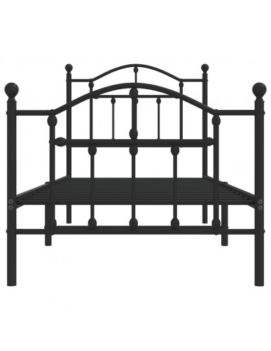 Giroletto con Testiera e Pediera Metallo Nero 80x200 cm