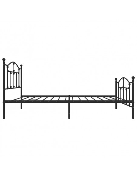 Giroletto con Testiera e Pediera Metallo Nero 80x200 cm