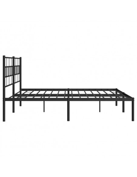 Giroletto con Testiera in Metallo Nero 180x200 cm
