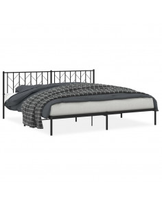Giroletto con Testiera in Metallo Nero 200x200 cm