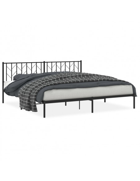 Giroletto con Testiera in Metallo Nero 200x200 cm