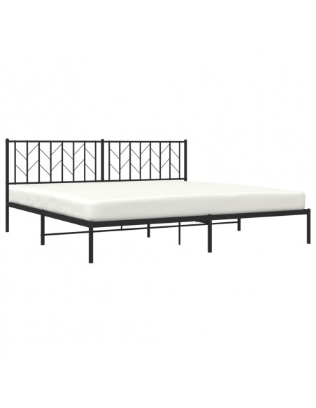 Giroletto con Testiera in Metallo Nero 200x200 cm