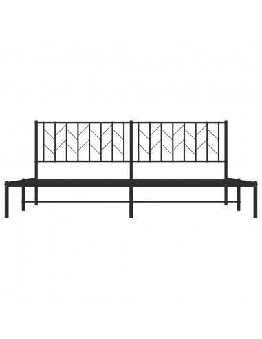 Giroletto con Testiera in Metallo Nero 200x200 cm