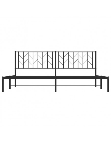 Giroletto con Testiera in Metallo Nero 200x200 cm