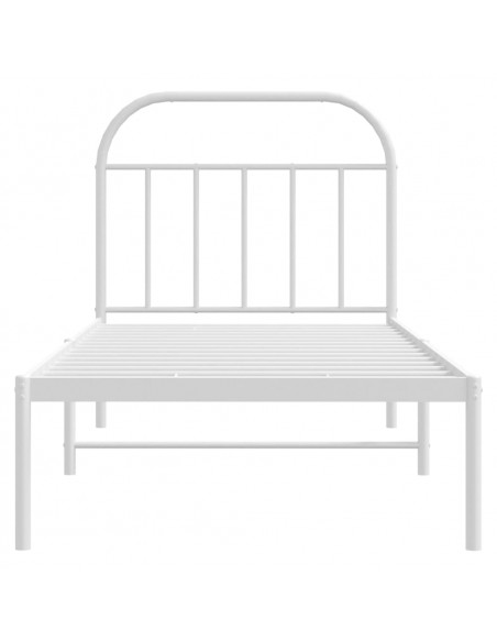 Giroletto con Testiera Metallo Bianco 80x200 cm