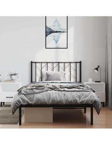 Giroletto con Testiera Metallo Nero 100x200 cm