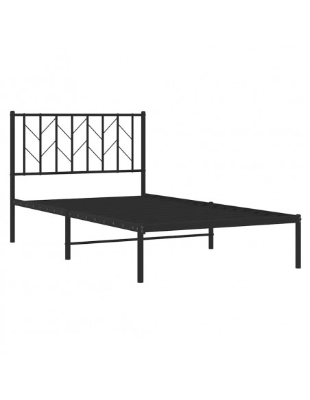 Giroletto con Testiera Metallo Nero 100x200 cm