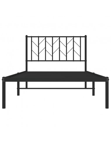 Giroletto con Testiera Metallo Nero 100x200 cm