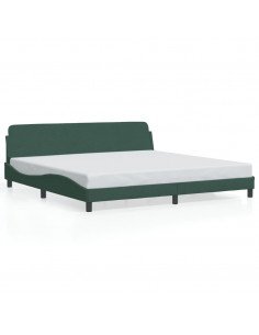 Giroletto con Testiera Verde Scuro 200x200 cm in Velluto