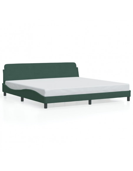 Giroletto con Testiera Verde Scuro 200x200 cm in Velluto